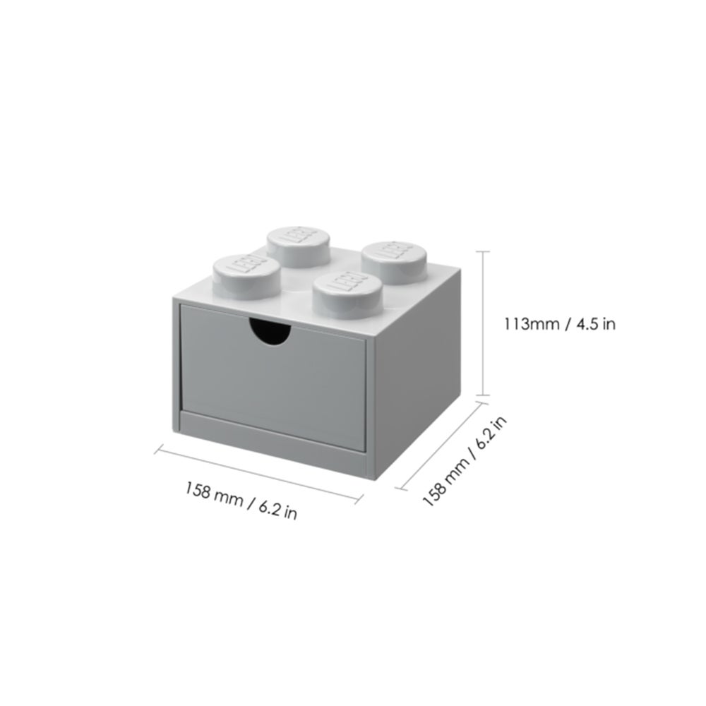 LEGO - 4 KNOBS DESK DRAWER MEDIUM STONE GREY (6) ML